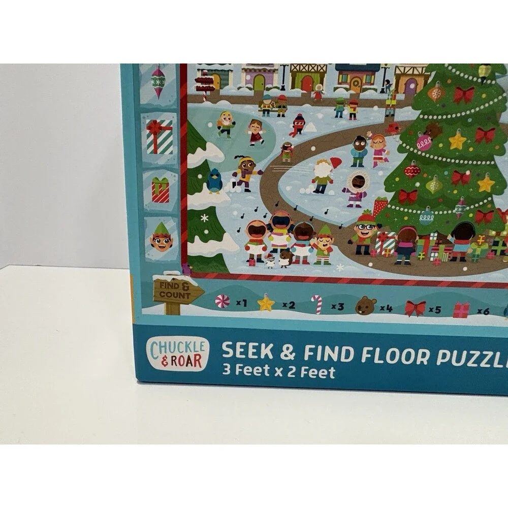 Chuckle And Roar Seek And Find Floor Puzzle Kids 3 Ft X 2 Ft Winter Scene Xmas